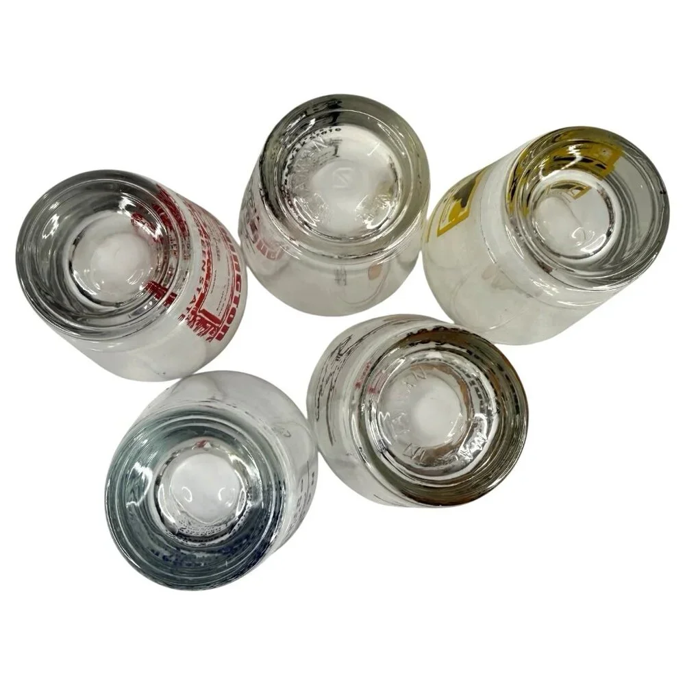 5 VTG Shot Glasses State Theme New Hampshire Washington Colorado‎ Oregon Wyoming